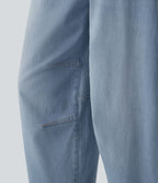 Jean Barrel 7/8 taille basse Halara Flex™ avec poches zippées