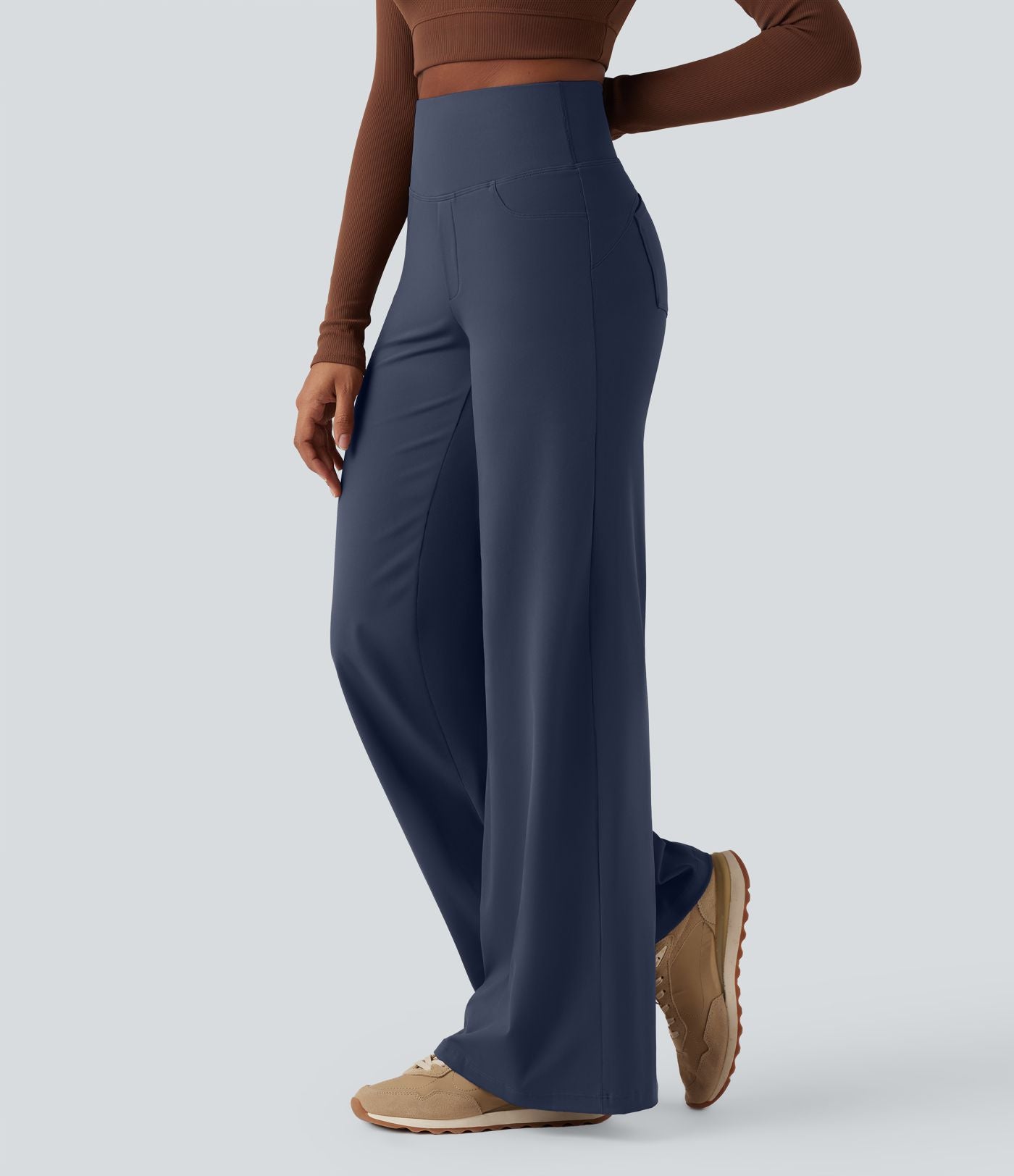 Pantalon yoga large gainant taille haute DayStretch avec poches