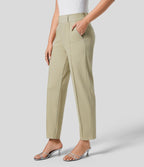 Halara Flex™ Jean Casual Tapered en Tricot Extensible Coloré avec Taille Haute et Poches Latérales