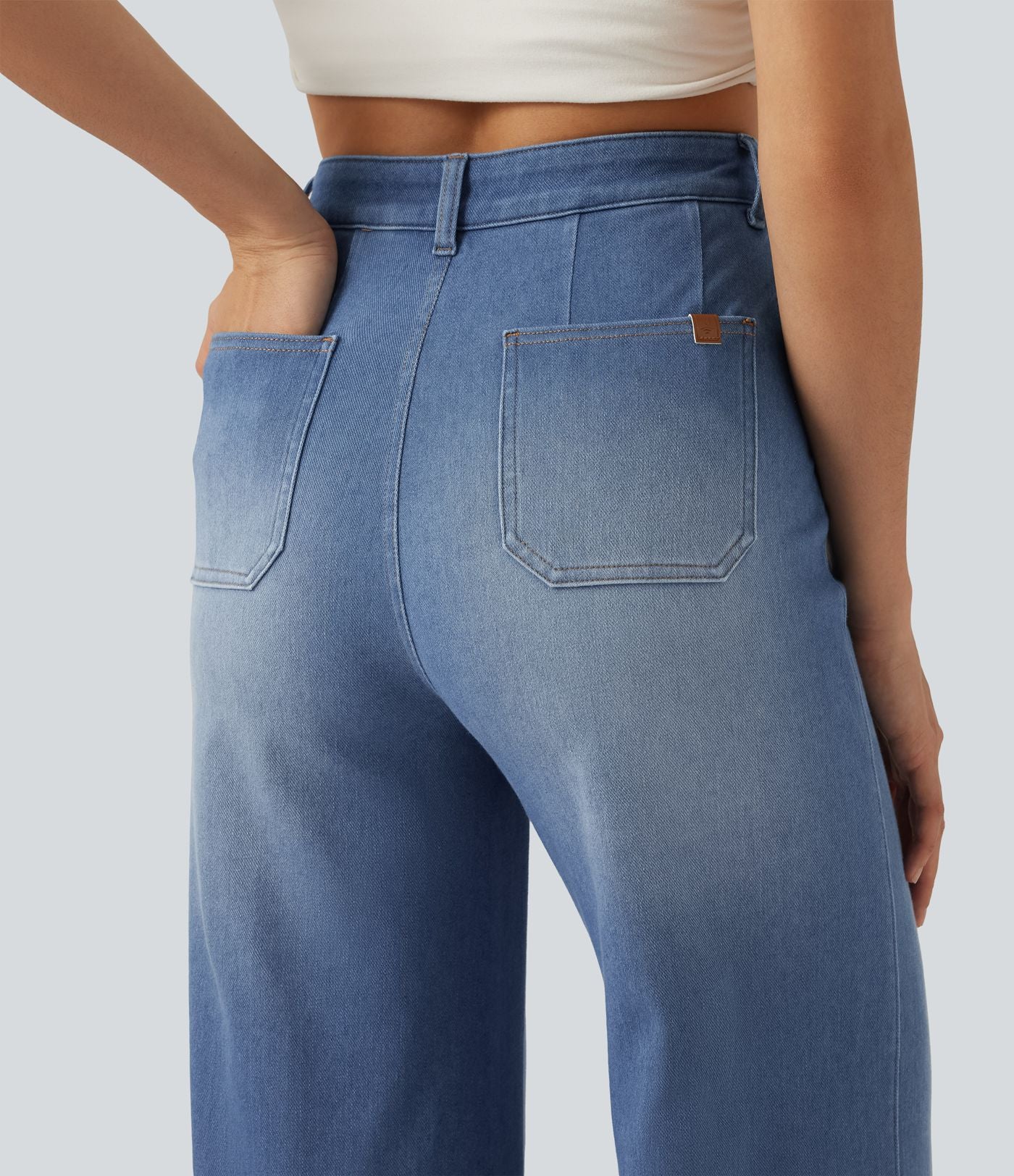 Jean large Halara Flex™ taille haute gainant avec poches