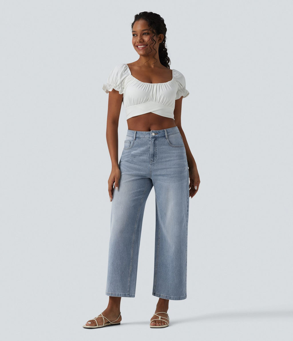 Halara Flex™ Jean large 7/8 taille mi-haute avec poches
