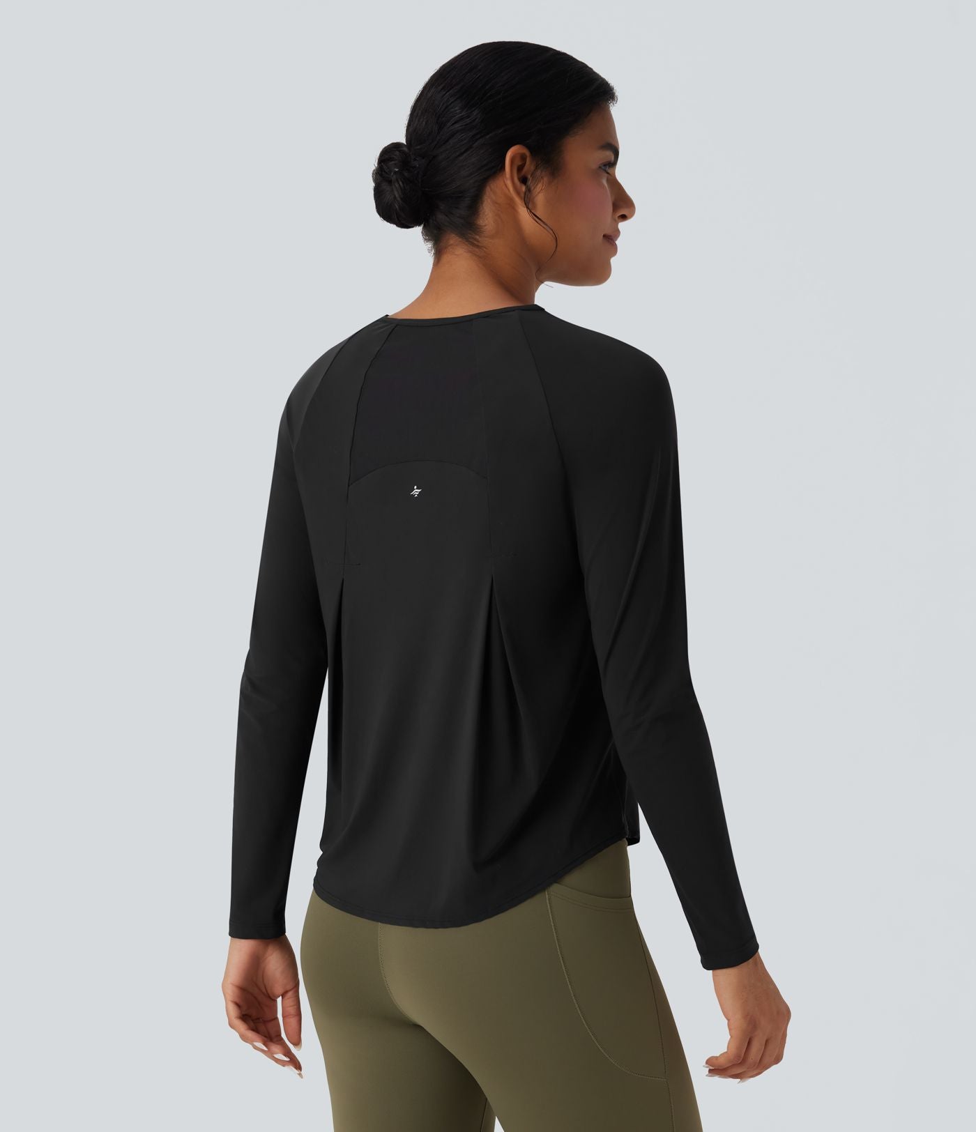 Haut de sport running séchage rapide toucher frais mesh contrastant ourlet arrondi