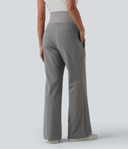 Halara Flex™ DayStretch Pantalon tailleur maternité évasé taille très haute avec poches zippées