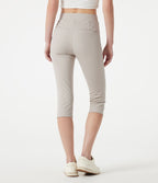Pantalon corsaire de golf slim à chevrons taille haute avec poches