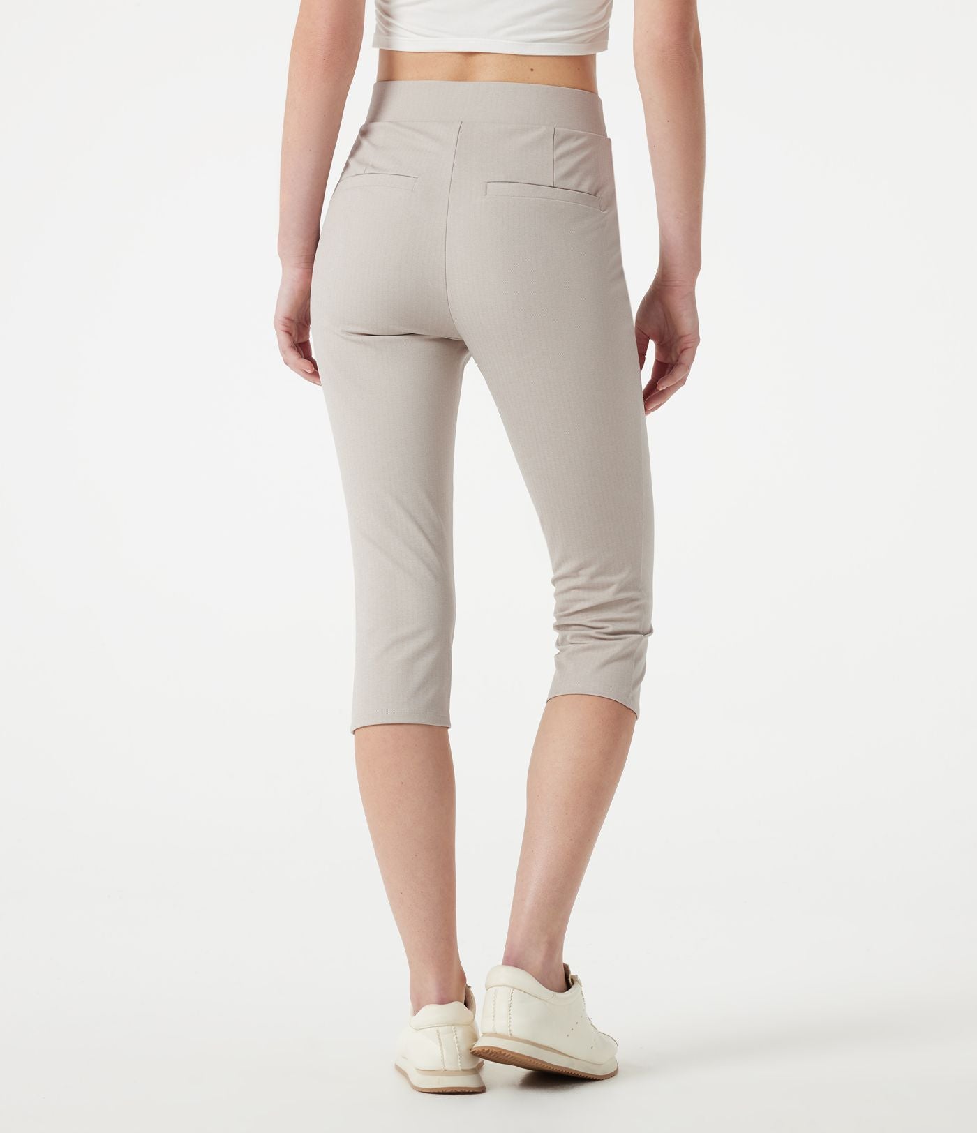 Pantalon corsaire de golf slim à chevrons taille haute avec poches