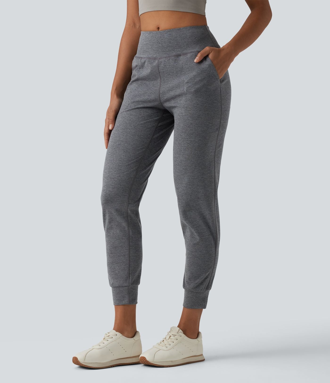 Jogging de yoga taille mi-haute à séchage rapide avec poches