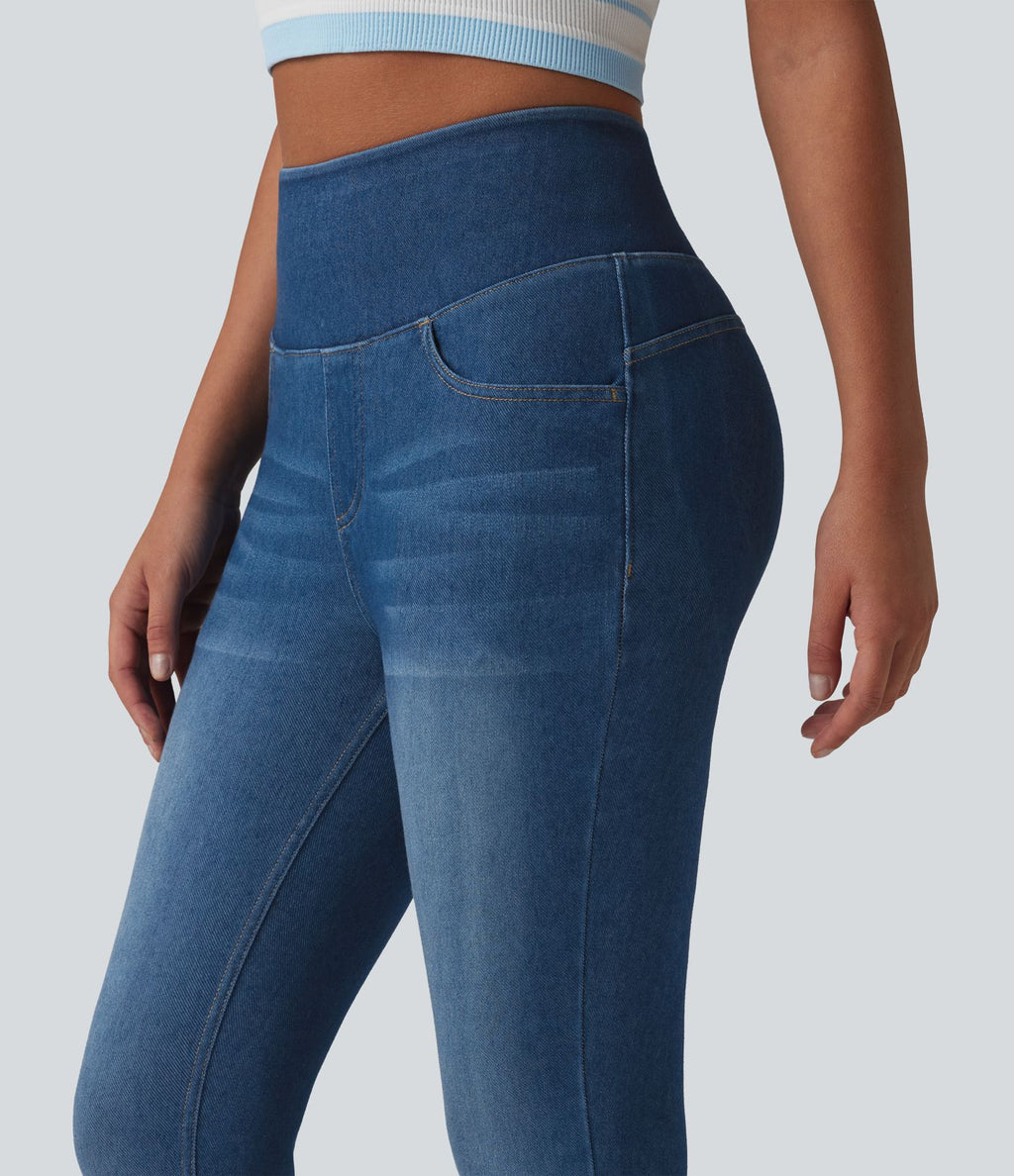 Legging 7/8 en denim gainant taille haute effet push-up Halara Flex™ avec poches