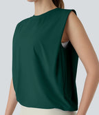 Débardeur de yoga col rond froncé, tissu rafraîchissant - Protection UPF50+