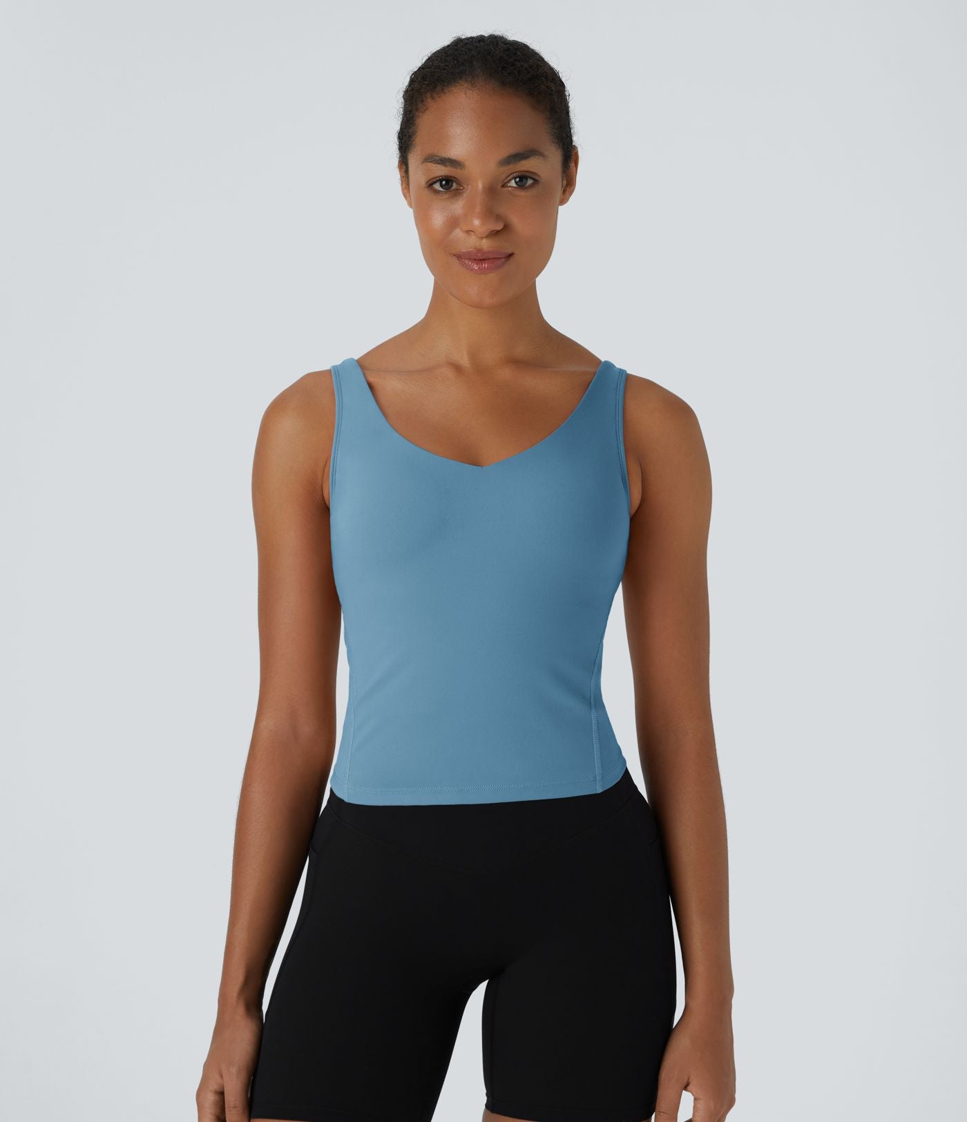 Softlyzero™ Plush Top Débardeur Uni Col en V Soutien-Gorge Intégré