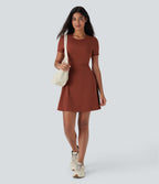 Robe de sport danse mini évasée à découpes D-F
