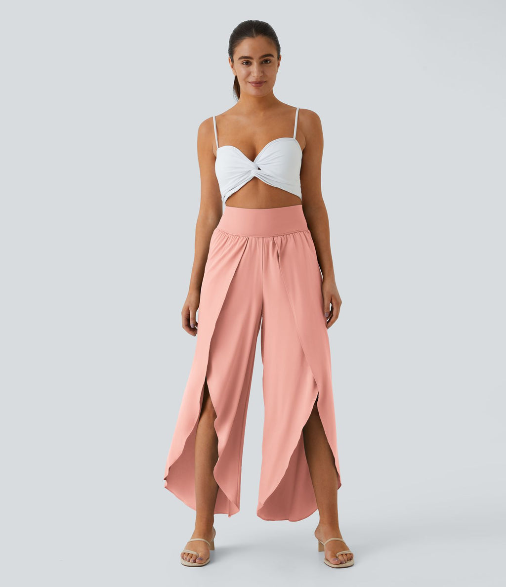 Breezeful™ Pantalon Large Fluide Séchage Rapide Taille Haute Poche Arrière