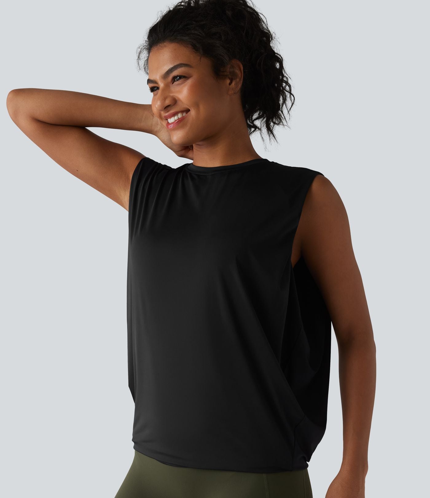 Débardeur de yoga col rond croisé effet frais InstantCool, protection solaire UPF50+
