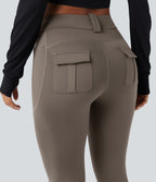 Legging cargo de randonnée résistant à l'usure taille mi-haute avec poches