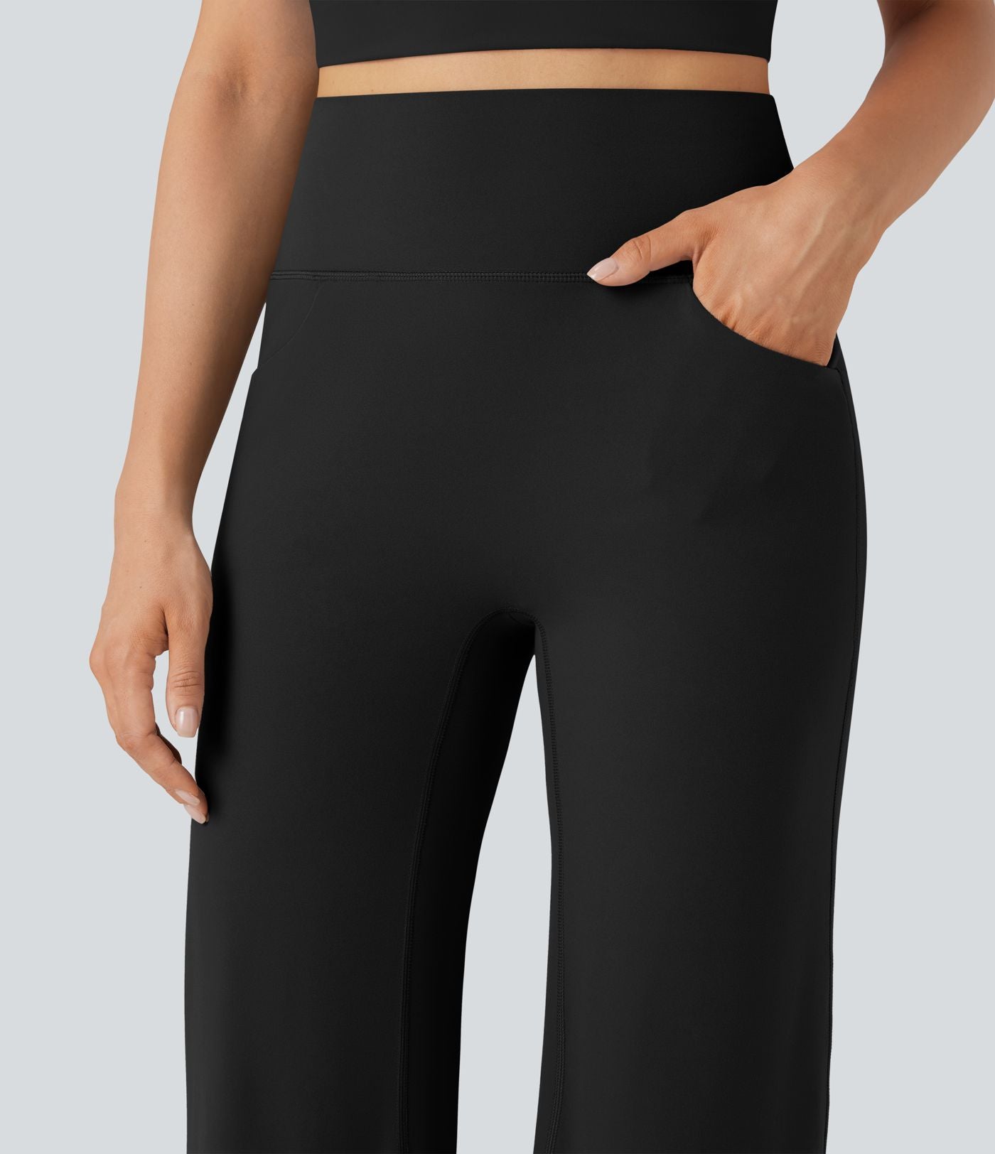 Pantalon de yoga droit gainant taille haute avec poches Halara UltraSculpt™