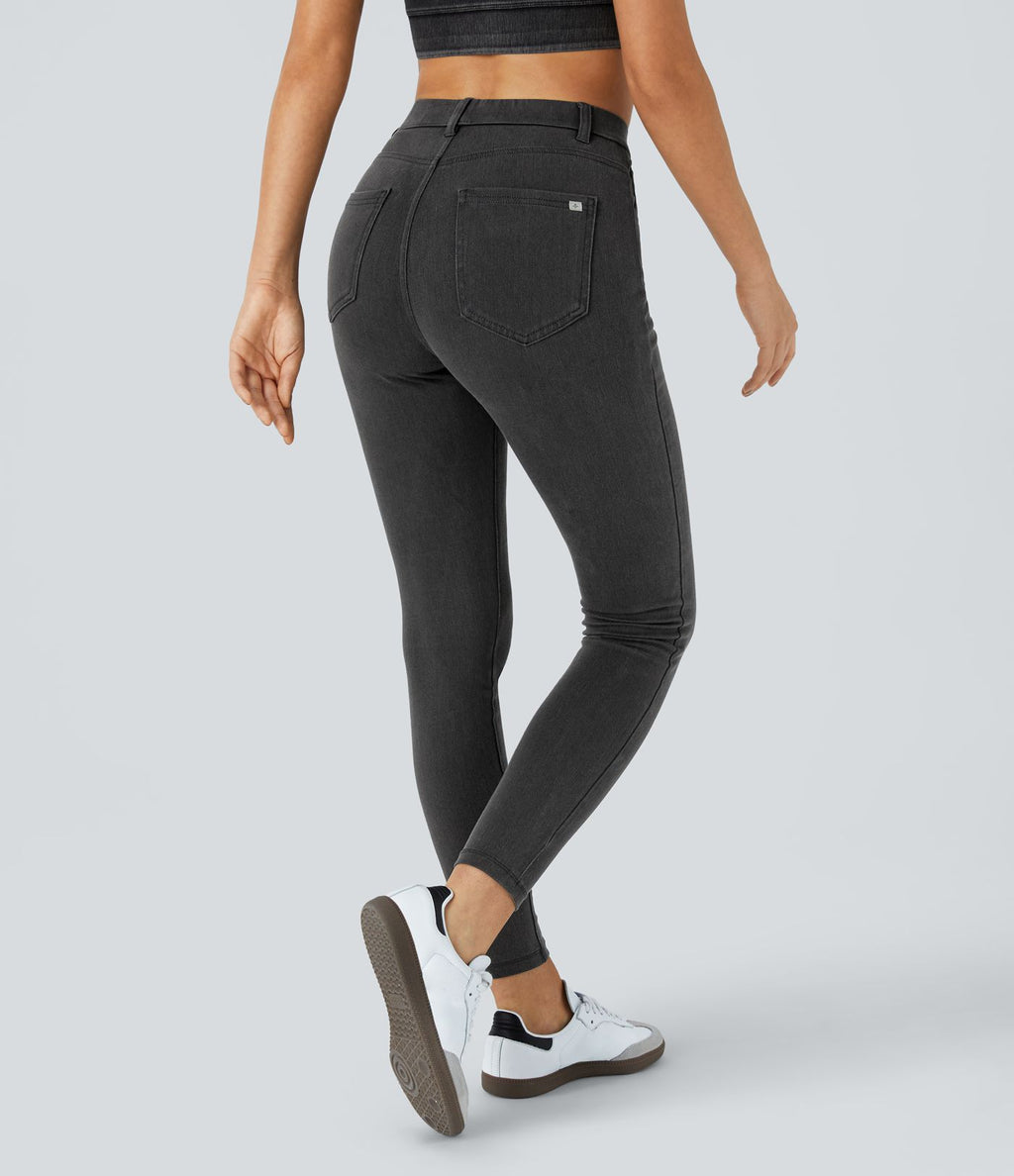 Leggings 7/8 de travail en denim taille haute avec poches Halara Flex™