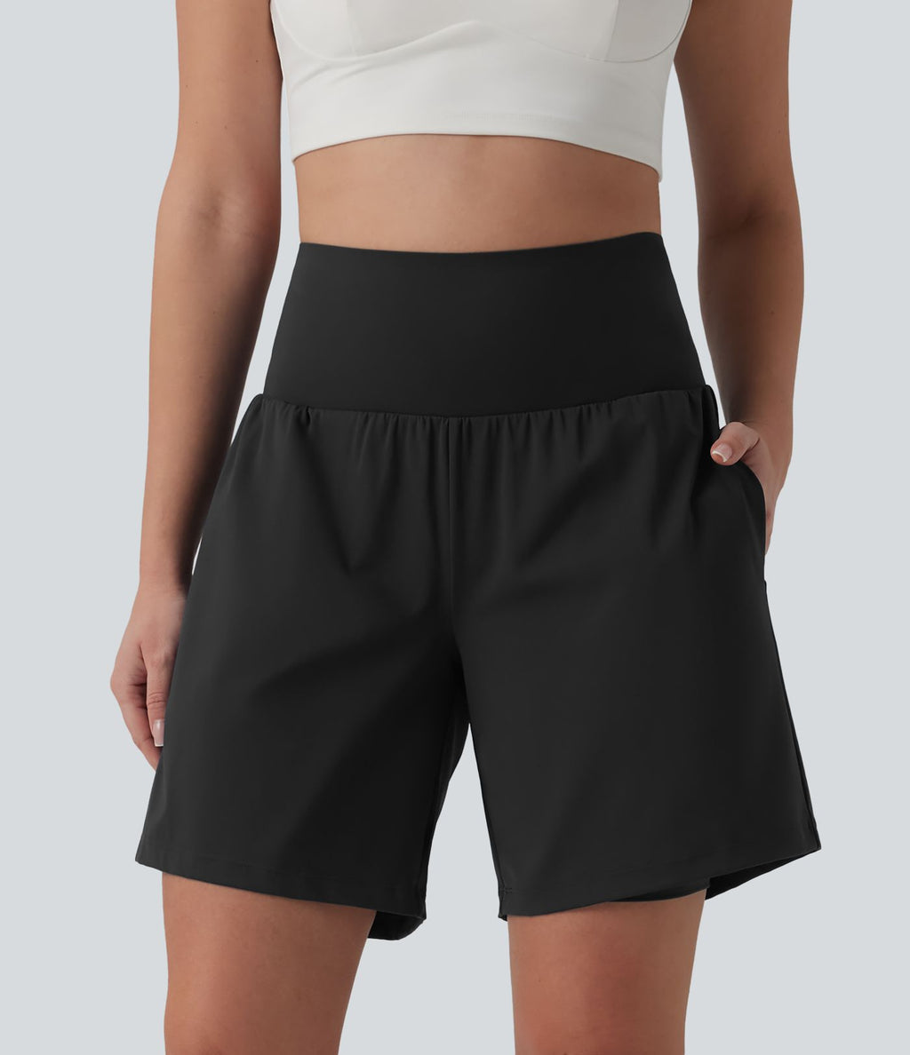 Short de yoga SoftlyZero™ Airy 2-en-1 gainant taille très haute effet frais InstantCool 17,5 cm avec poches