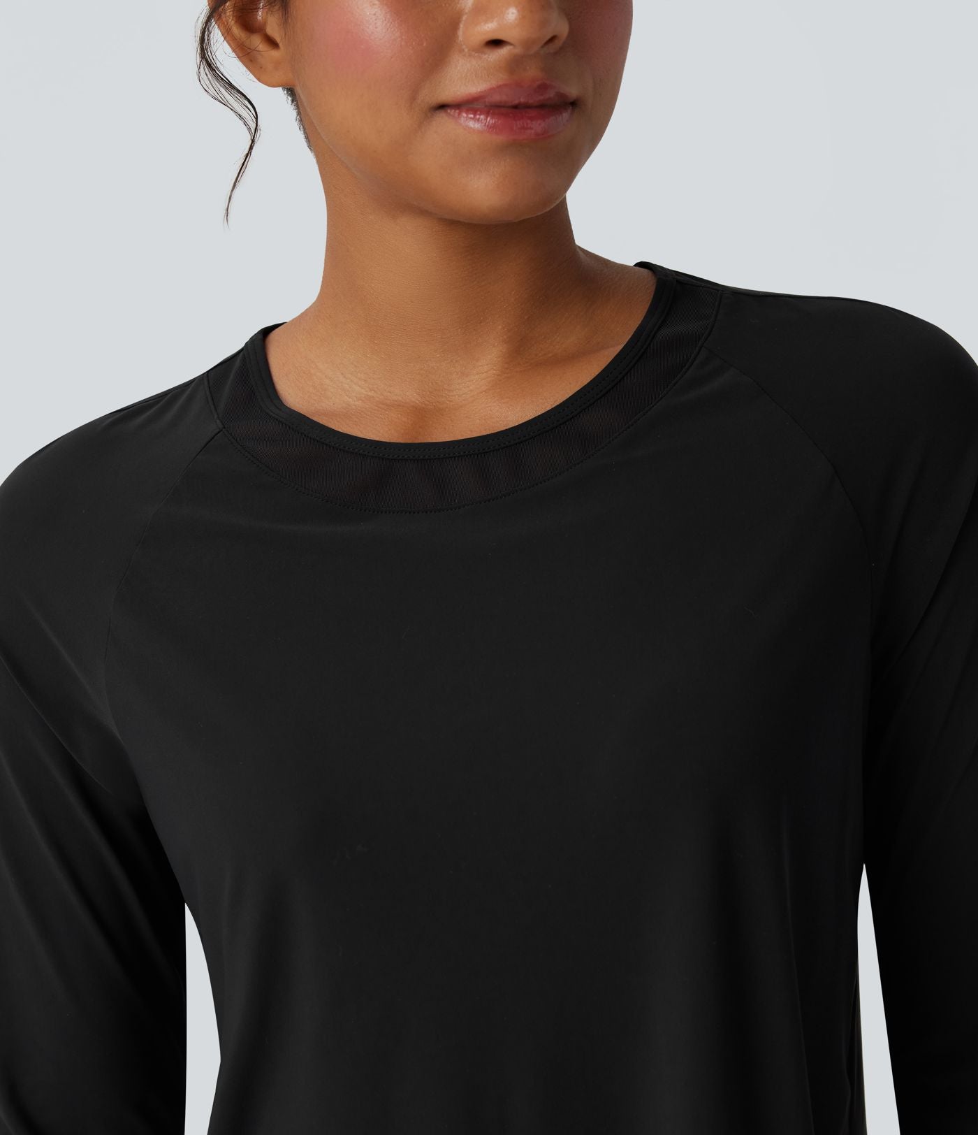 Haut de sport running séchage rapide toucher frais mesh contrastant ourlet arrondi