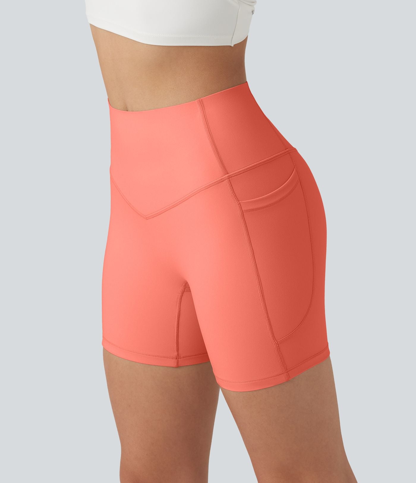 Short biker Halara UltraSculpt™ taille haute effet ventre plat avec poches, 12,5 cm