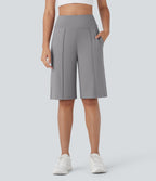 Short bermuda d'entraînement SoftlyZero™ Airy, jambe droite, taille haute avec poches latérales, à effet frais InstantCool, protection solaire UPF50+