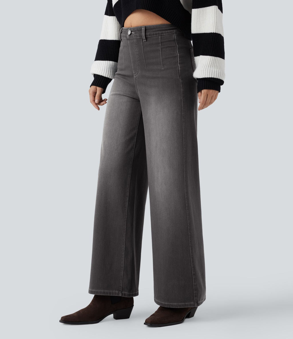 Halara Flex™ Jean large décontracté taille haute gainant avec poches