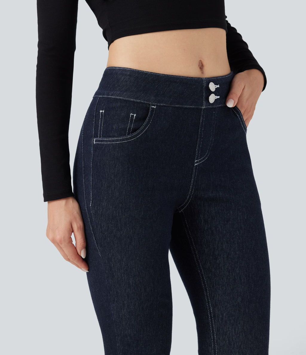 Legging denim Halara Flex™ 7/8 taille mi-haute avec poches