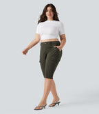 Pantalon cargo grande taille pedal pusher ajusté taille haute DayStretch avec poches