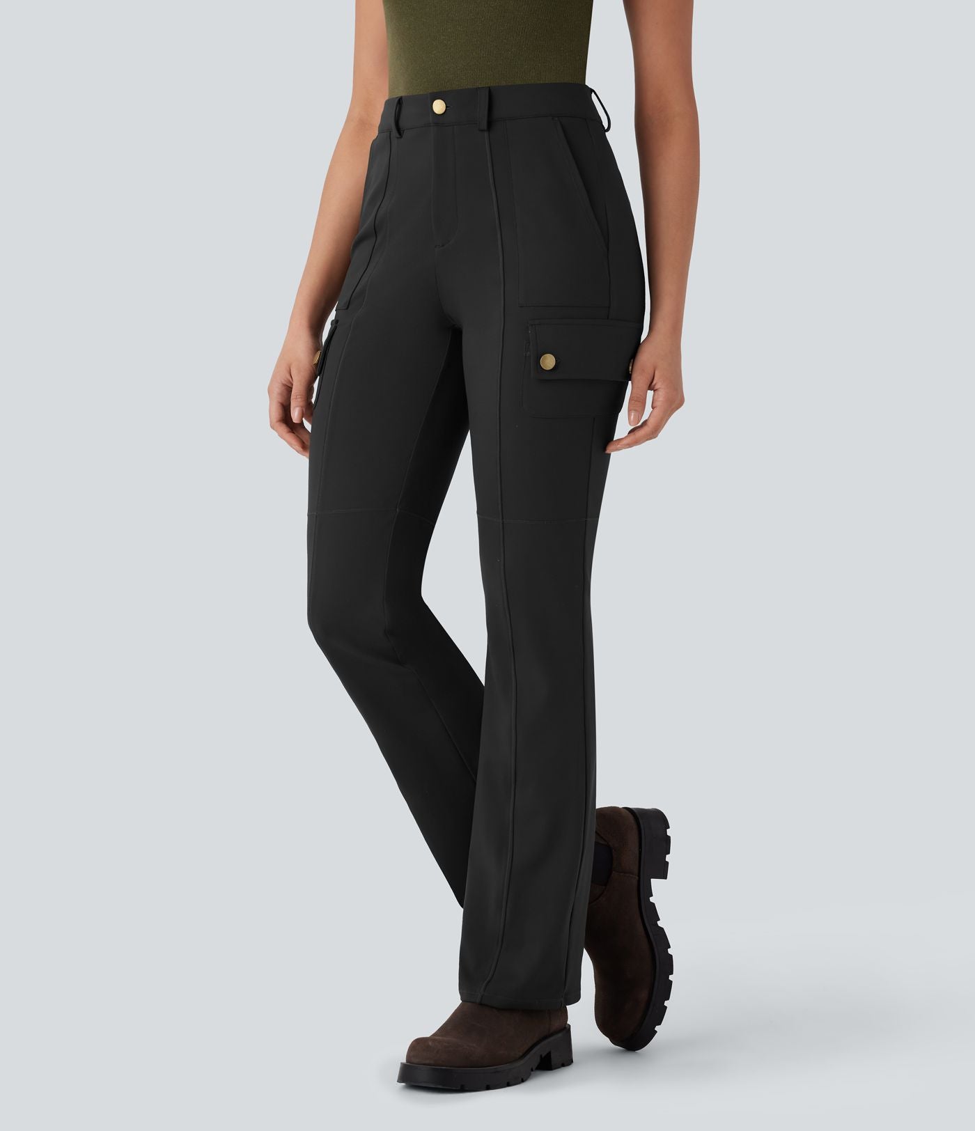 Pantalon cargo bootcut randonnée taille moyenne DayStretch avec poches