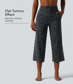 Halara UltraSculpt™ Pantalon de yoga court imprimé léopard ventre plat coupe droite taille haute avec poches