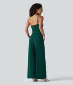 Combinaison de soirée asymétrique sans manches, ceinturée, avec soutien-gorge intégré et poches - Easy Peazy