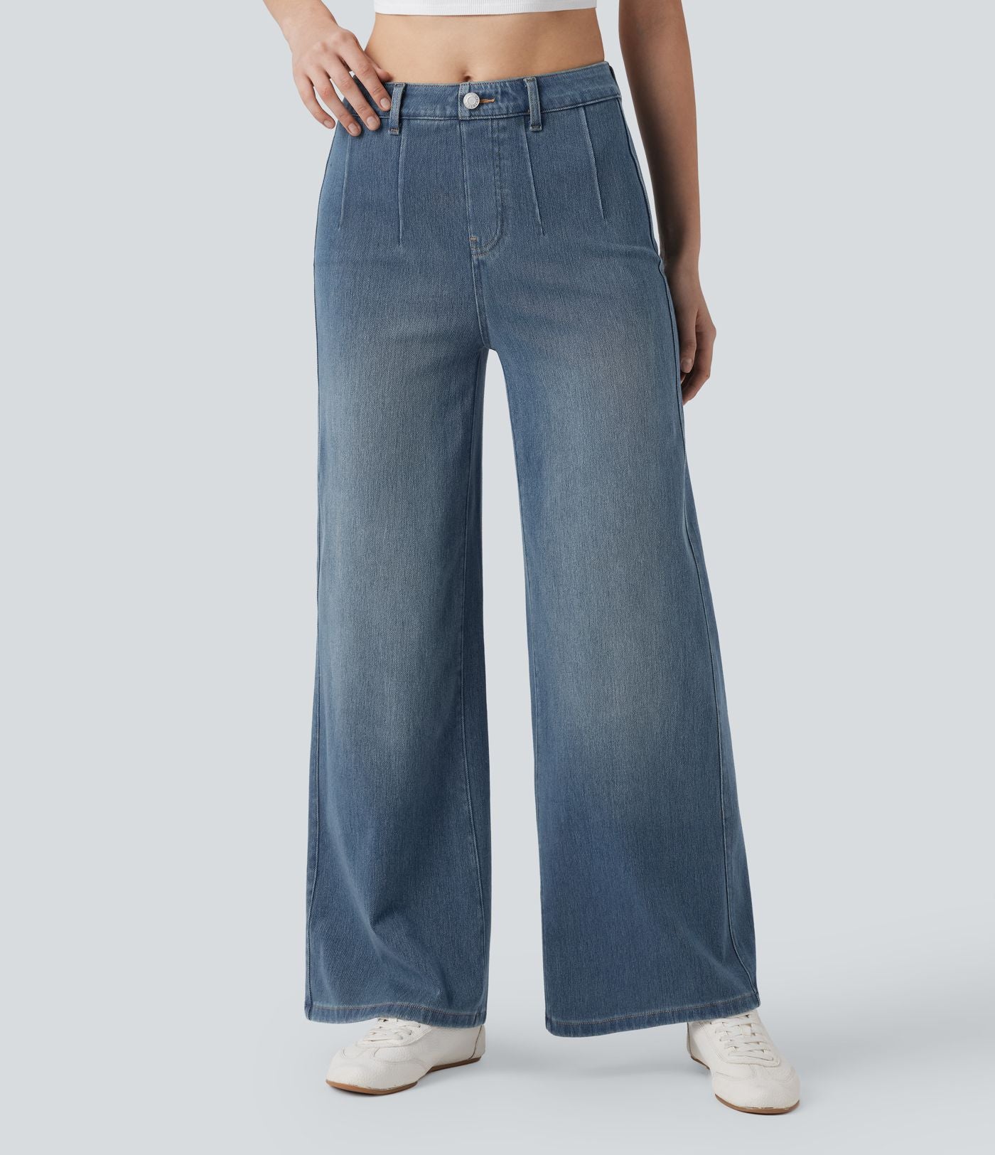Halara Flex™ Jean large décontracté taille haute gainant avec poches