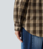 Chemise à carreaux coupe décontractée avec poche