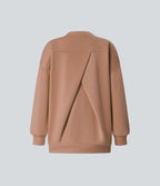 Sweat-shirt décontracté en polaire, col rond, manches longues, poches latérales, coupe oversize