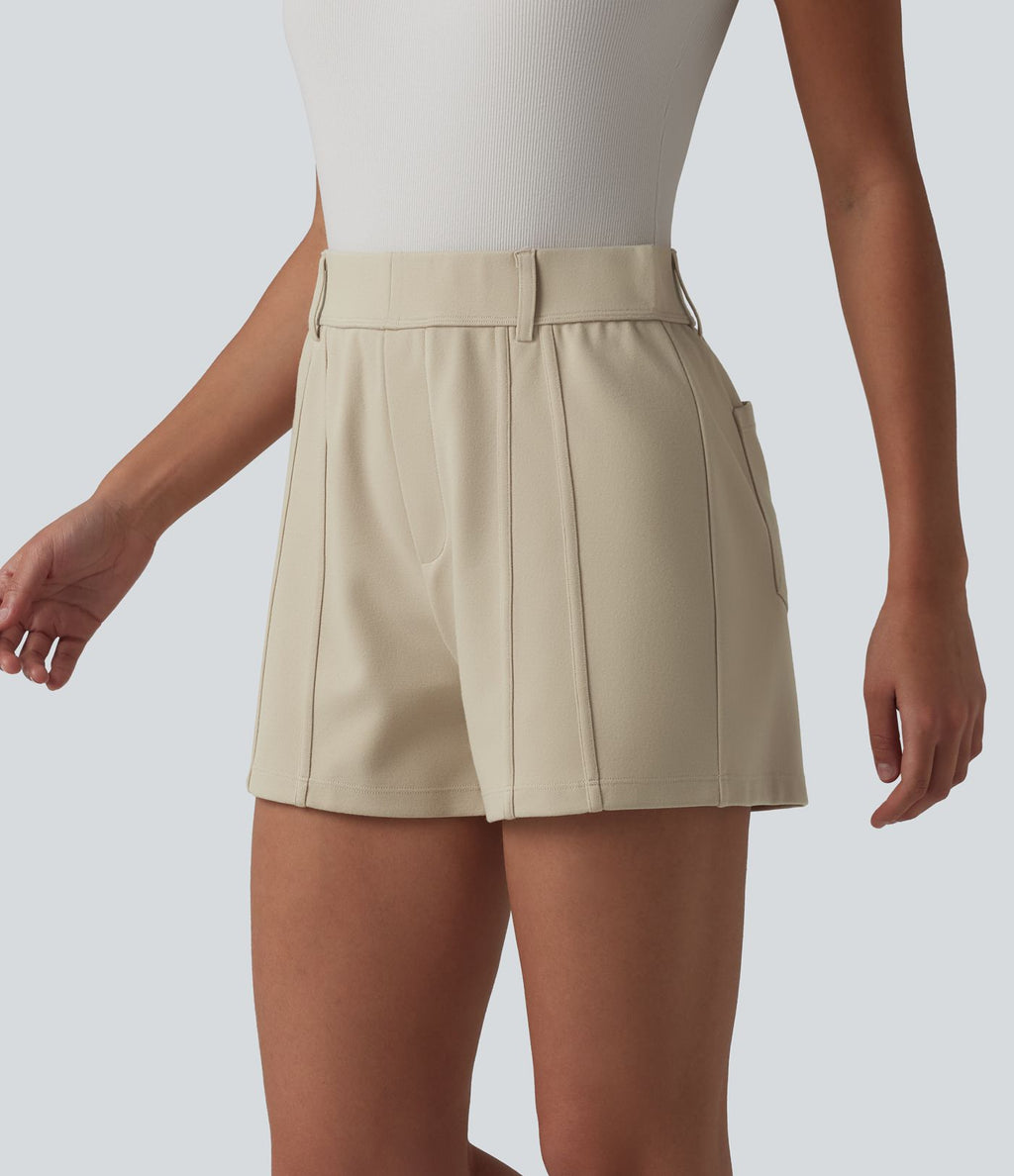 Short tailleur taille haute avec poches