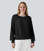Pull épaules dénudées à manches longues