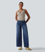 Jean large décontracté Halara Flex™ taille haute gainant avec poches