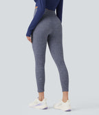 Legging yoga 7/8 taille haute moucheté sans couture OneForm Seamless Flow avec poches