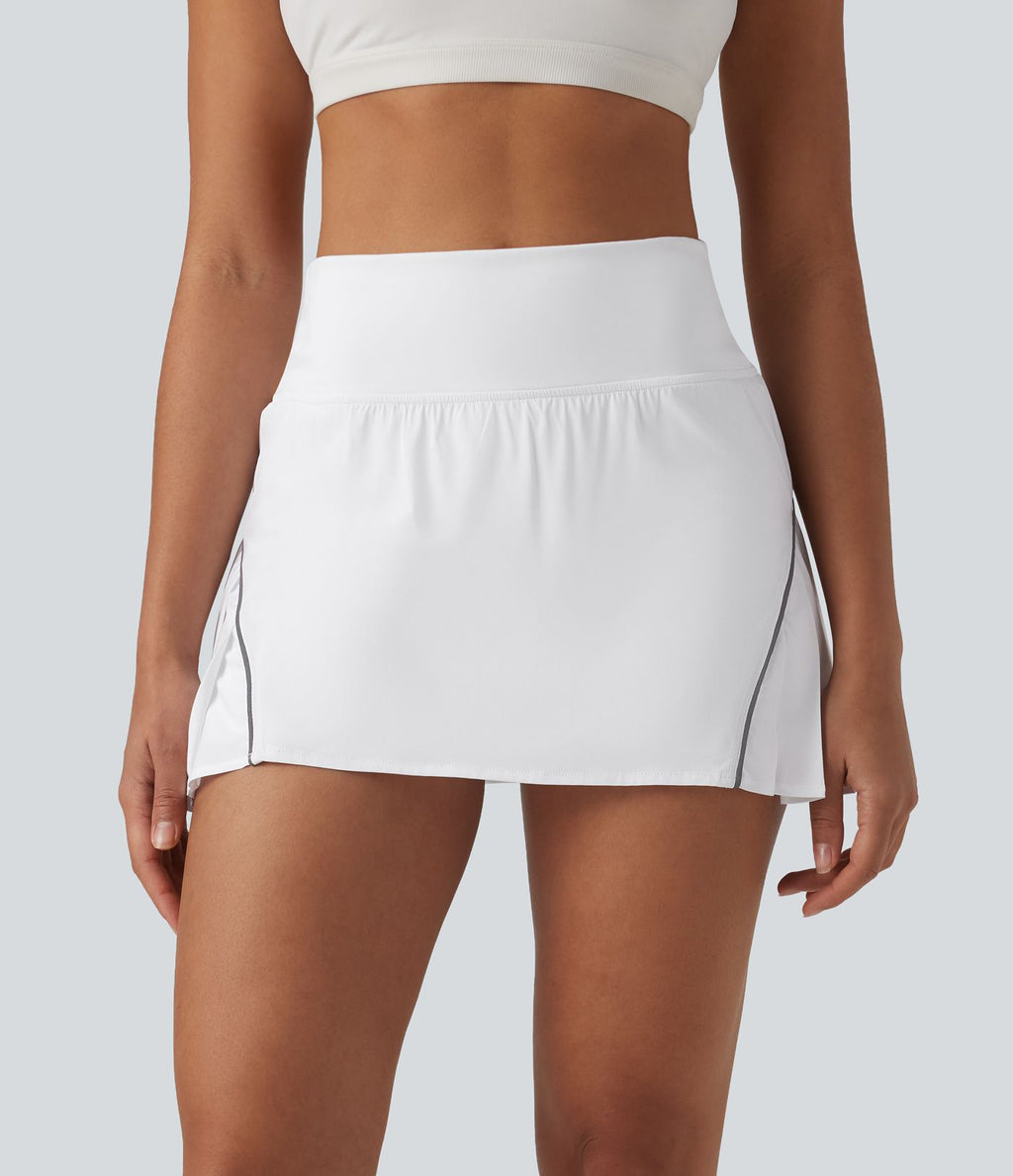 Jupe de tennis mini Breezeful™ plissée 2-en-1 taille haute, réfléchissante, séchage rapide, avec poches