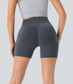 Short cycliste 12,5 cm d'entraînement gainant galbant taille haute avec effet scrunch et poches Halara UltraSculpt™