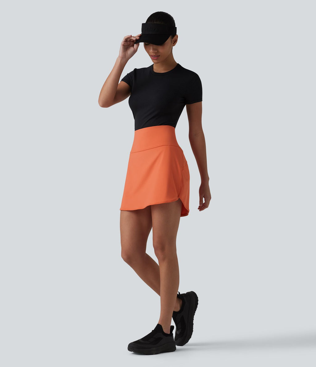 Jupe de golf courte 2-en-1 SoftlyZero™ Airy effet frais InstantCool taille ultra-haute gainant avec ourlet arrondi et poches