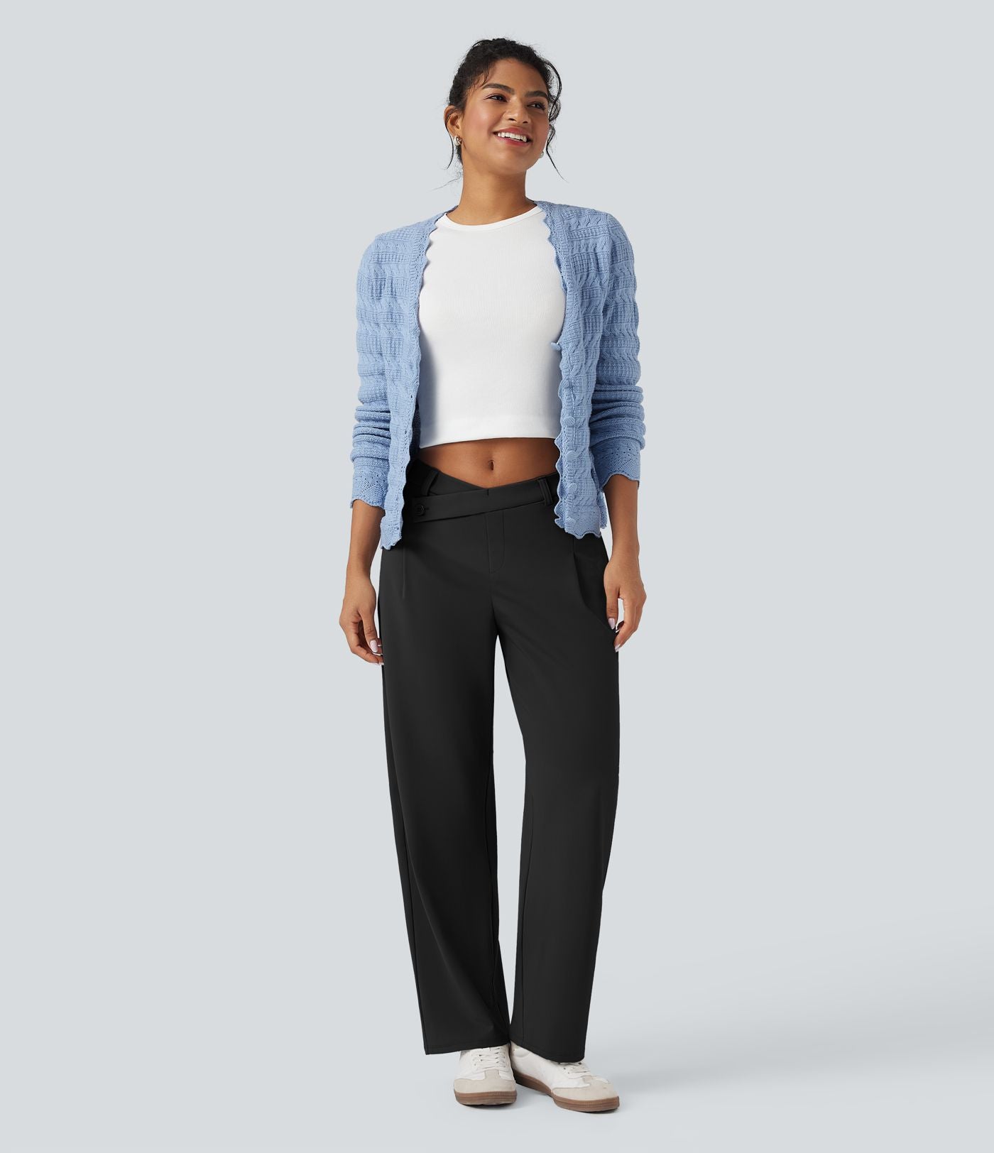 Pantalon tailleur fuselé asymétrique taille moyenne Halara Flex™ DayStretch avec poches