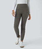 Pantalon taille haute ajusté longueur cheville avec poches décoratives DayStretch