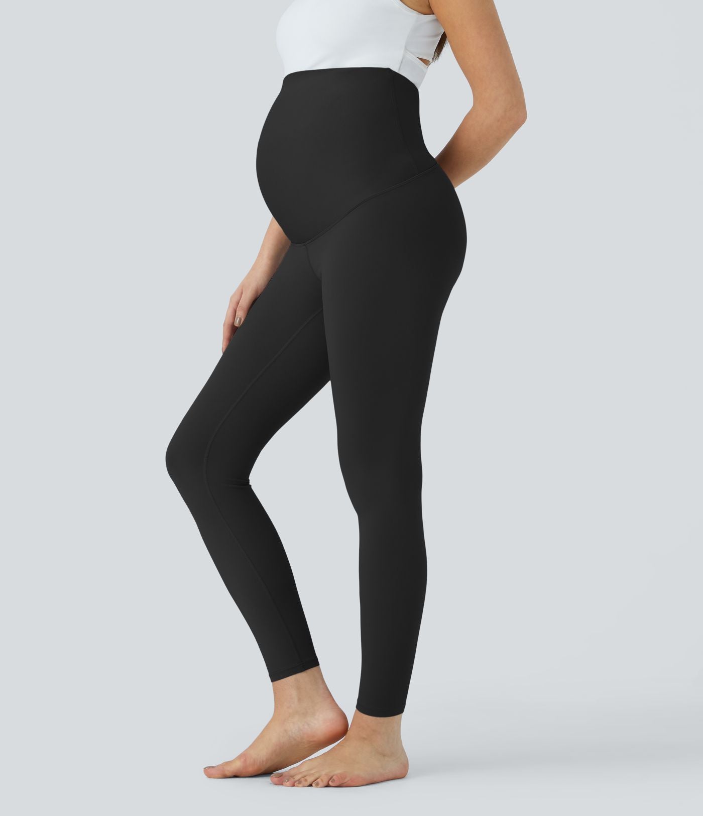 Legging 7/8 de yoga de maternité Softlyzero™ à taille très haute - Protection UPF50+
