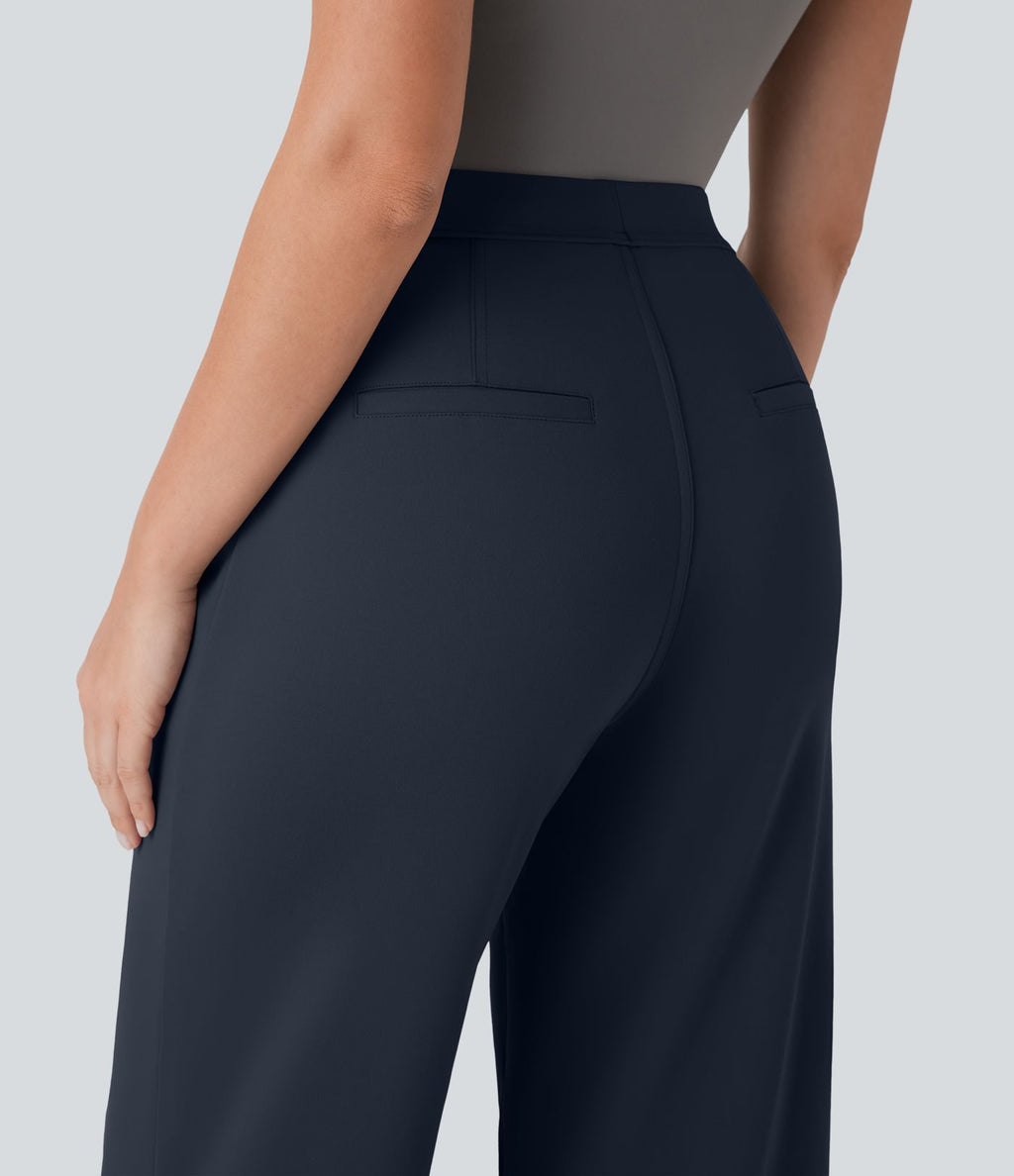 Pantalon capri de travail coupe droite taille haute Halara Flex™ DayStretch avec poches latérales