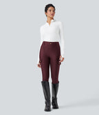 Legging 7/8 brillant taille haute avec poches
