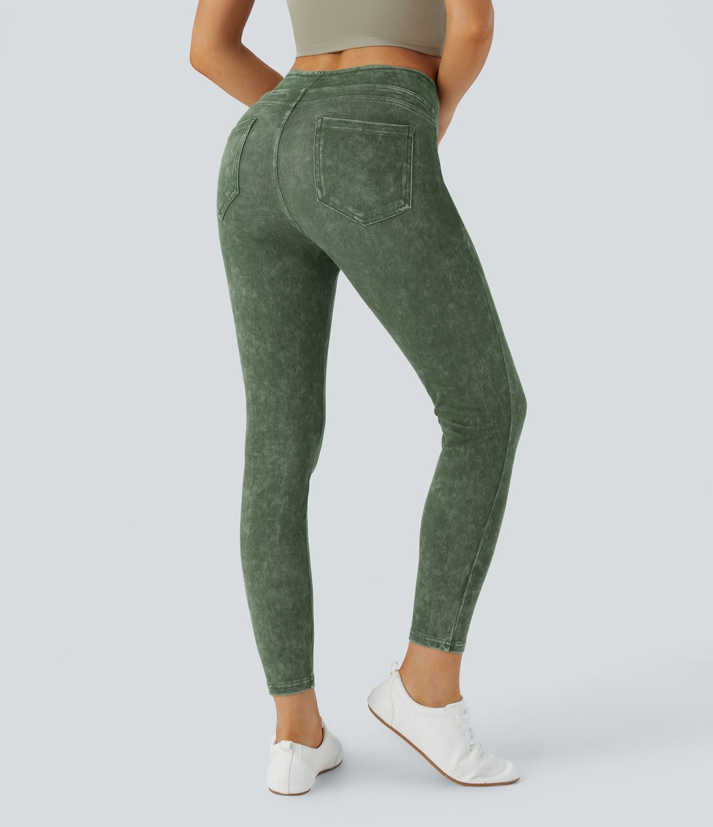 Halara Flex™ Jegging Casual Tricot Extensible Coloré Taille Haute Poches Arrière Latérales