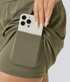 Short yoga 2-en-1 SoftlyZero™ Airy effet frais InstantCool taille très haute 12,5 cm avec poches, longueur allongée