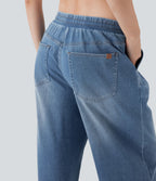Jean ample en denim extensible à taille basse avec cordon Halara Flex™ avec multiples poches