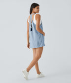 Breezeful™ Robe Sport Randonnée Mini Séchage Rapide 2 Pièces Dos Nu Poches Multiples Cordon de Serrage