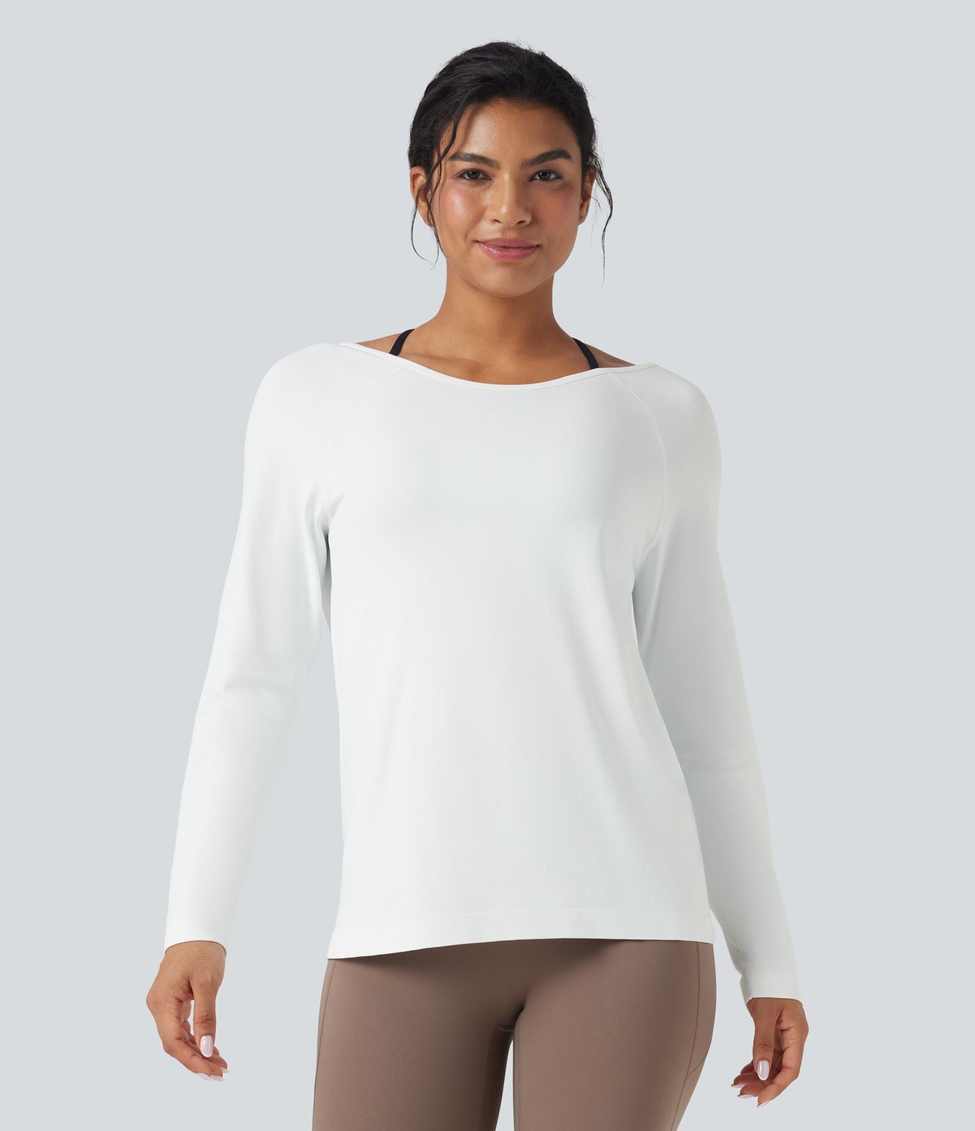 Haut de sport décolleté rond à manches longues sans couture OneForm Seamless Flow