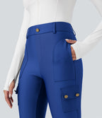 Legging 7/8 brillant taille haute avec poches